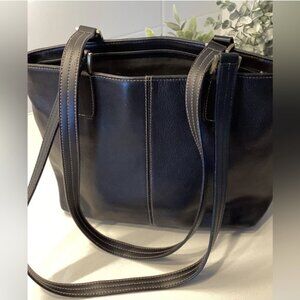 Giani Bernini Black Pebbled Leather Satchel Bag